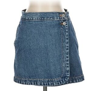 Levi's Blue Denim Wrap Mini Skirt